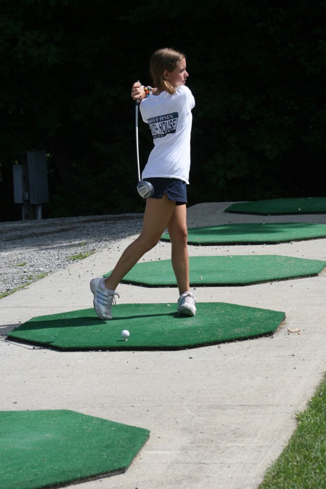 20080807044 A camper perfecting her swing