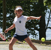 20090730015 A camper prepares to return a serve