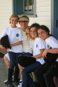 Point O'Pines director Sue Himoff with campers at the stables