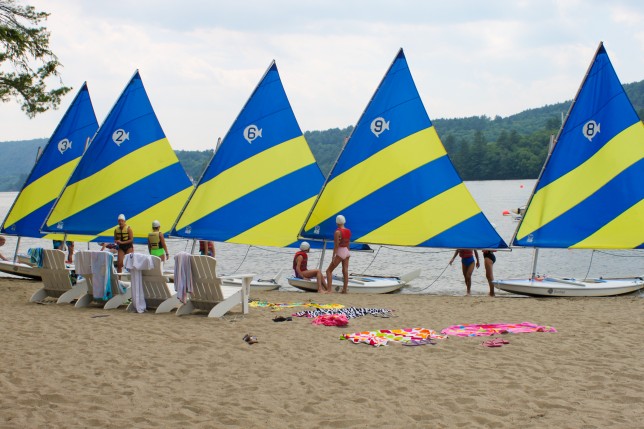 201007052091 Sunfish sail boats pulled up on the beach