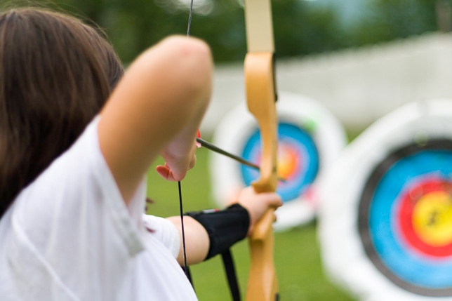 Camper aims at Archery