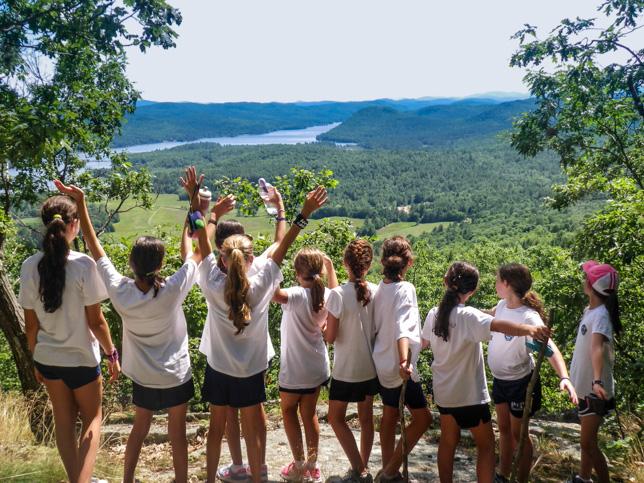 Campers overlooking Brant Lake