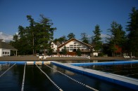 The waterfront of Brant Lake at Point O'Pines