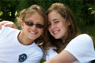 Two close friends at summer camp