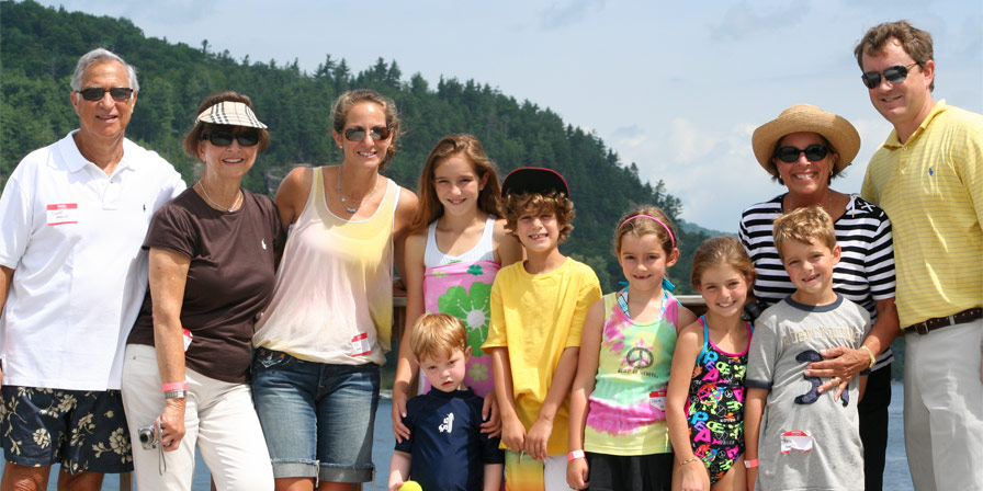 Families visiting their daughters on Visiting Day