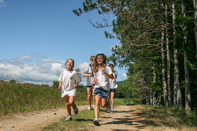 Campers enjoying Adventure Fitness at the Farm