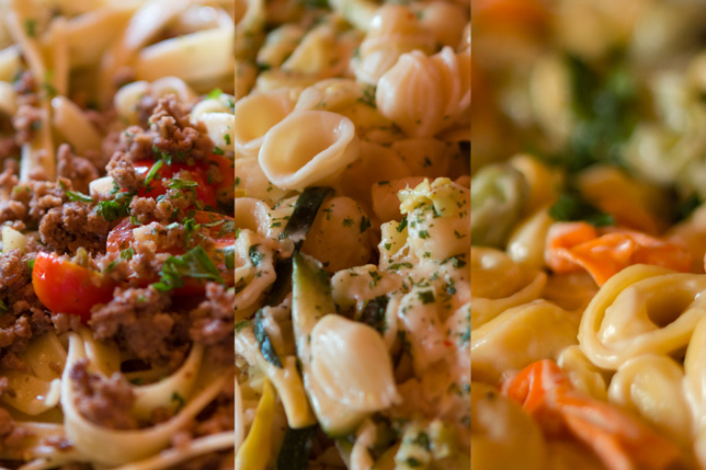 Selection of pastas at Point O'Pasta
